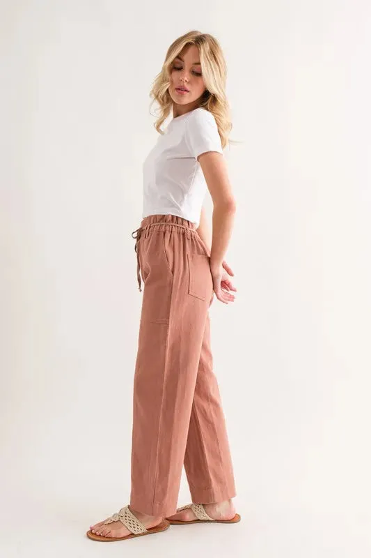 Waist Ribbon Casual Pants