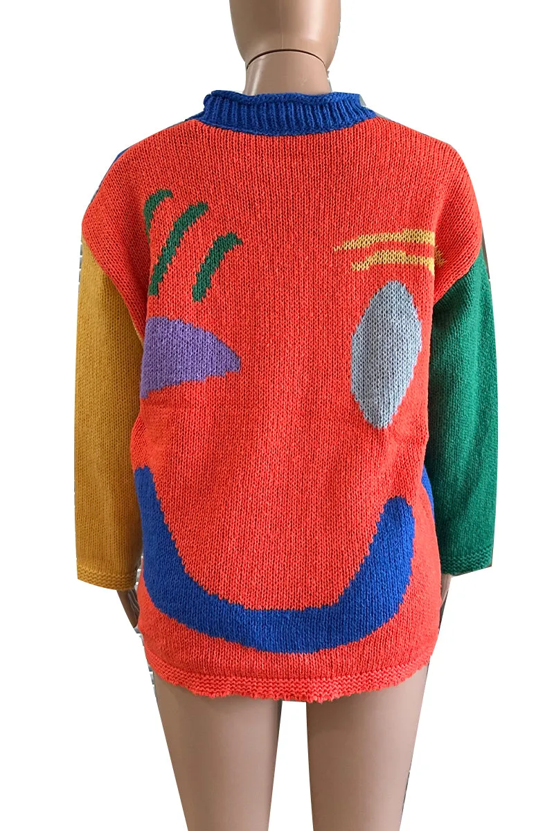 WH0512 Smiley Face Sweater