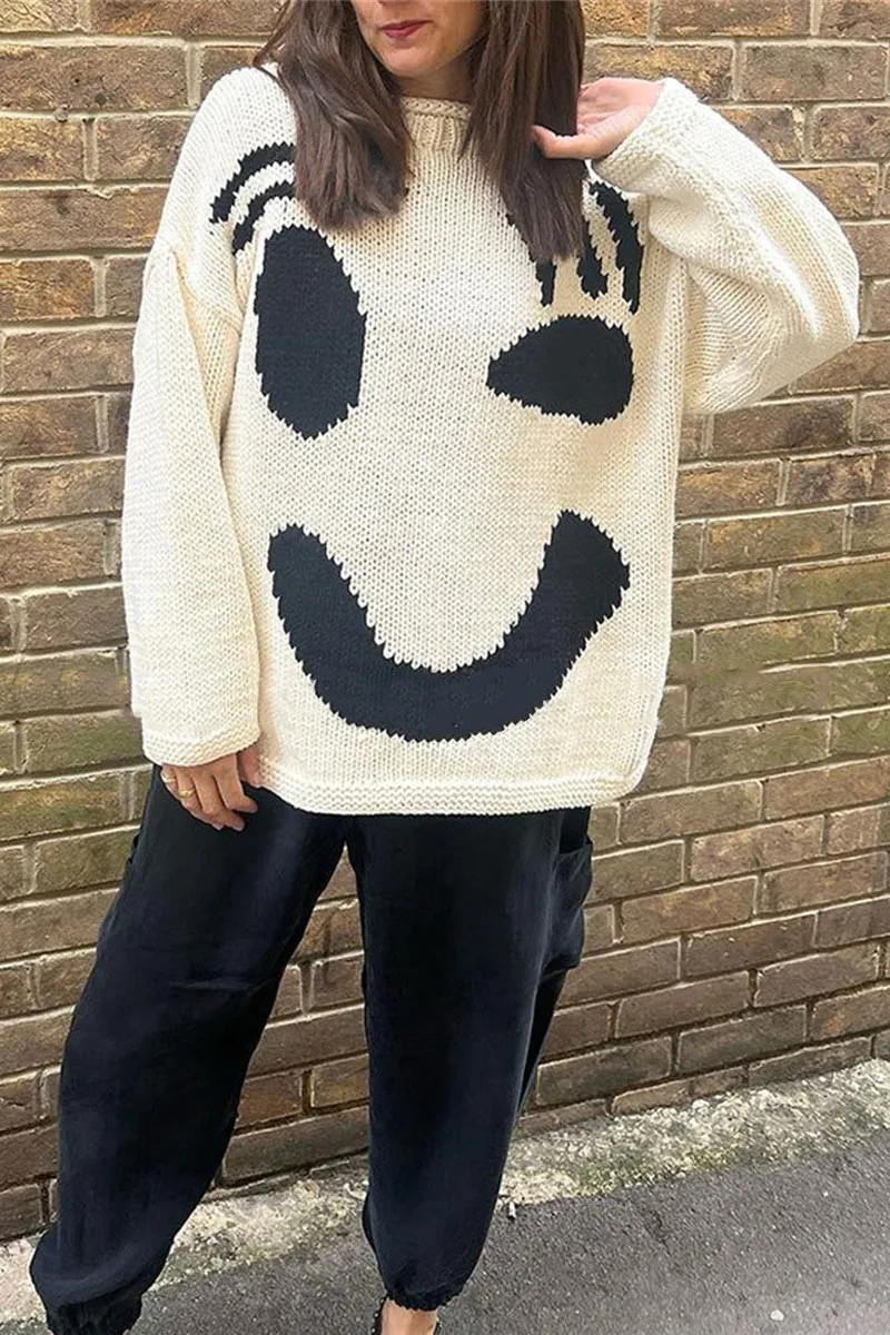 WH0512 Smiley Face Sweater