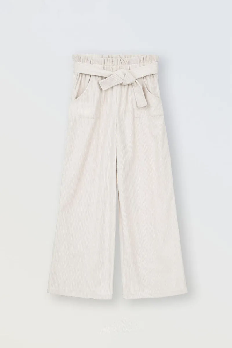 WIDE PANTS, VELVET PAPERBAG