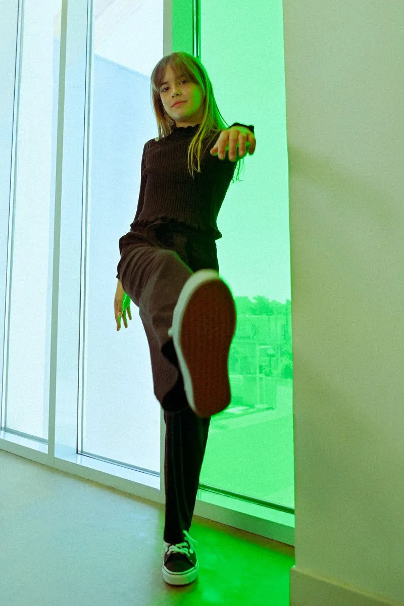 WIDE PANTS, VELVET PAPERBAG