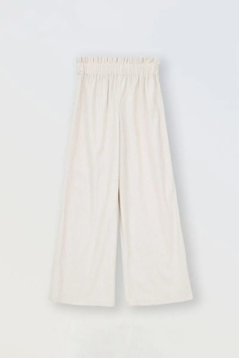WIDE PANTS, VELVET PAPERBAG