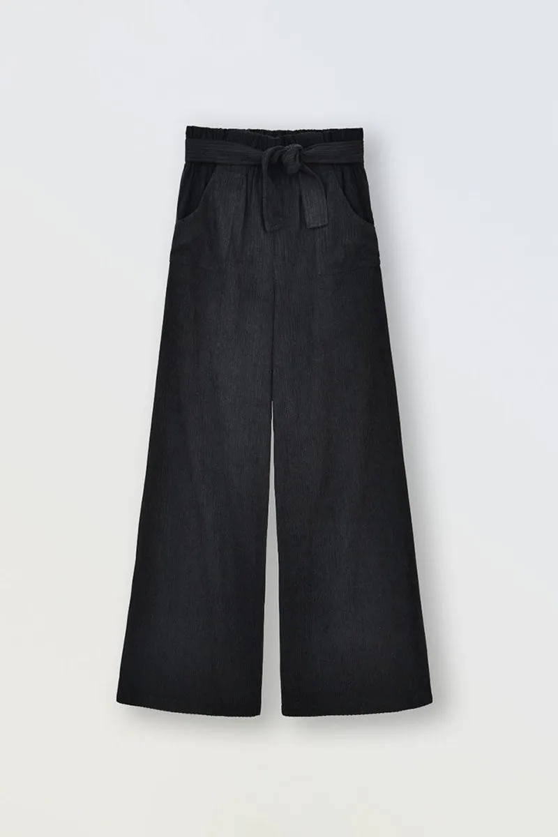 WIDE PANTS, VELVET PAPERBAG