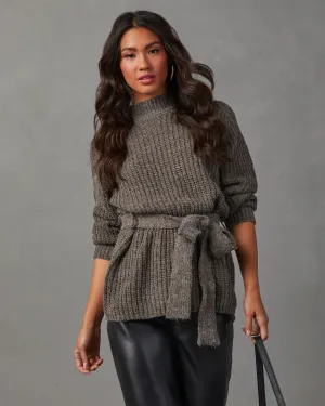 Wixson Belted Mock Neck Sweater