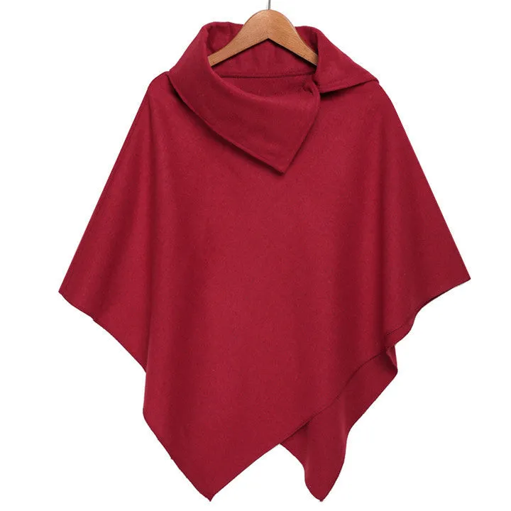 Women Basic Coats Poncho Ladies Batwing Wool Oversized Coat Casual Coat Jacket Loose Cloak Cape Outwear