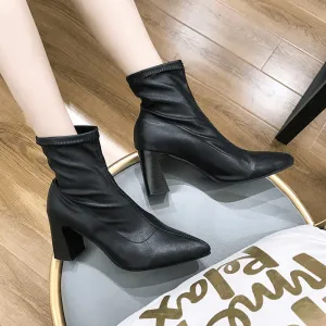 Women's Black Pointed Toe Boots – Minimalist Look (NEW STOCK)