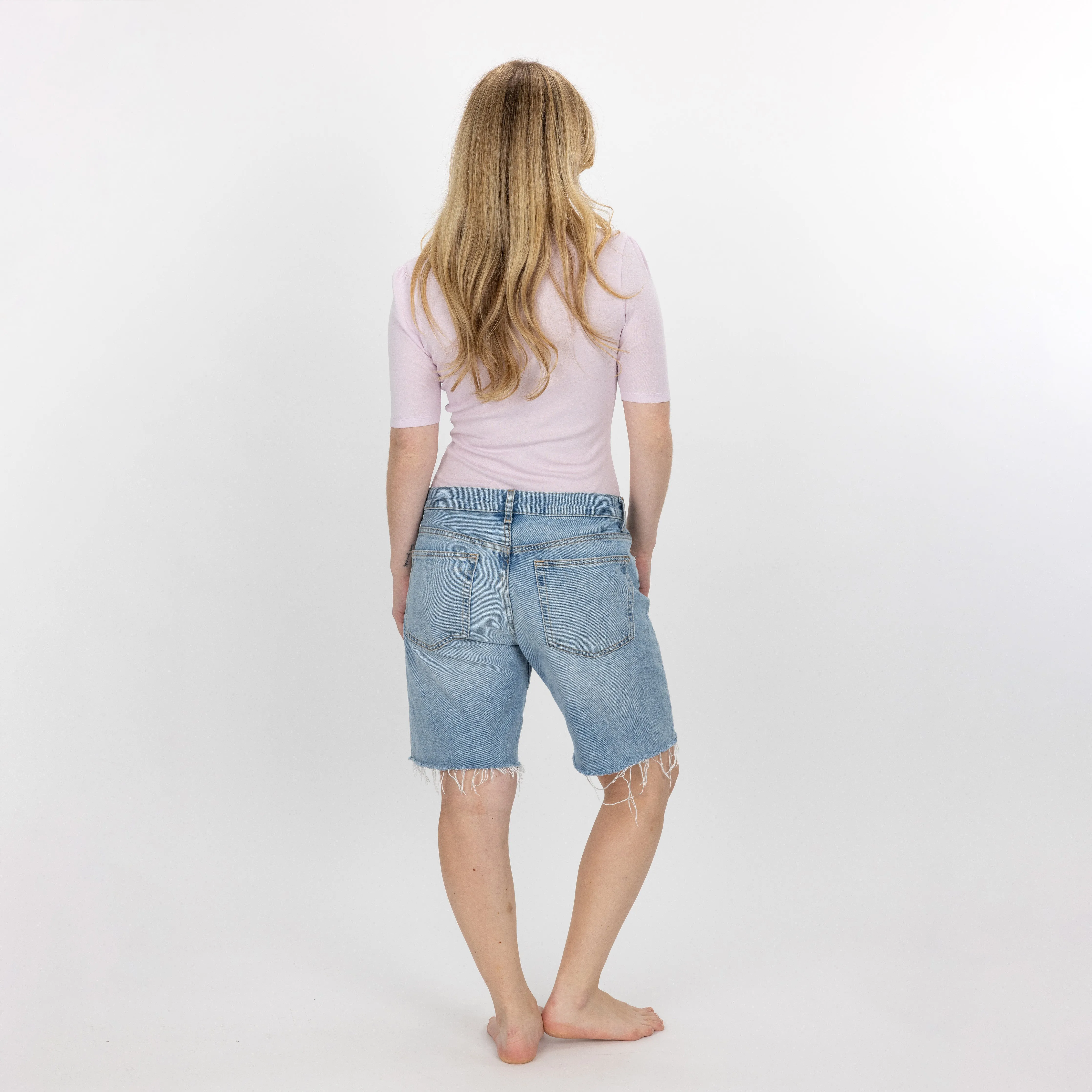 Womens Scoop Neck Elbow Length Tee - Lavender Fog