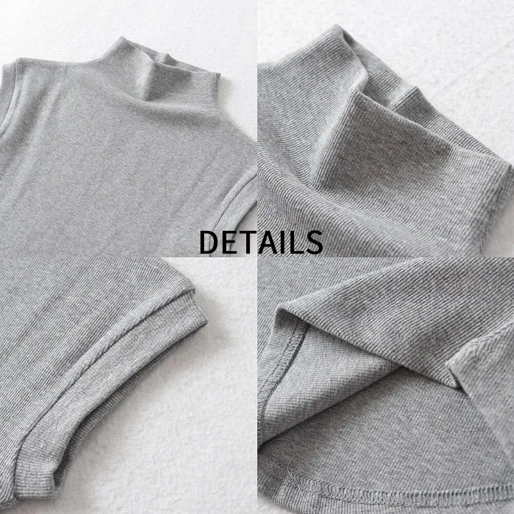 Women's Sleeveless Turtleneck Top – Slim Fit, Stretchy High Neck Tank for Summer