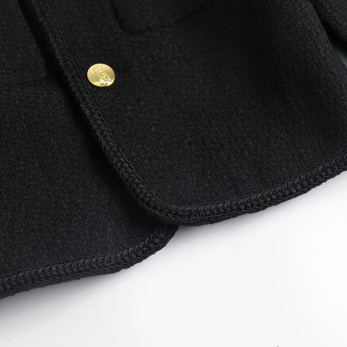 Women's Solid Button-up Blazer in Trendy Cropped Style