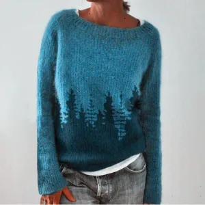 Women's Winter Boat Neck Sweater | Knitted