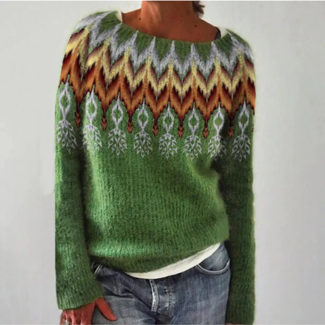 Women's Winter Boat Neck Sweater | Knitted