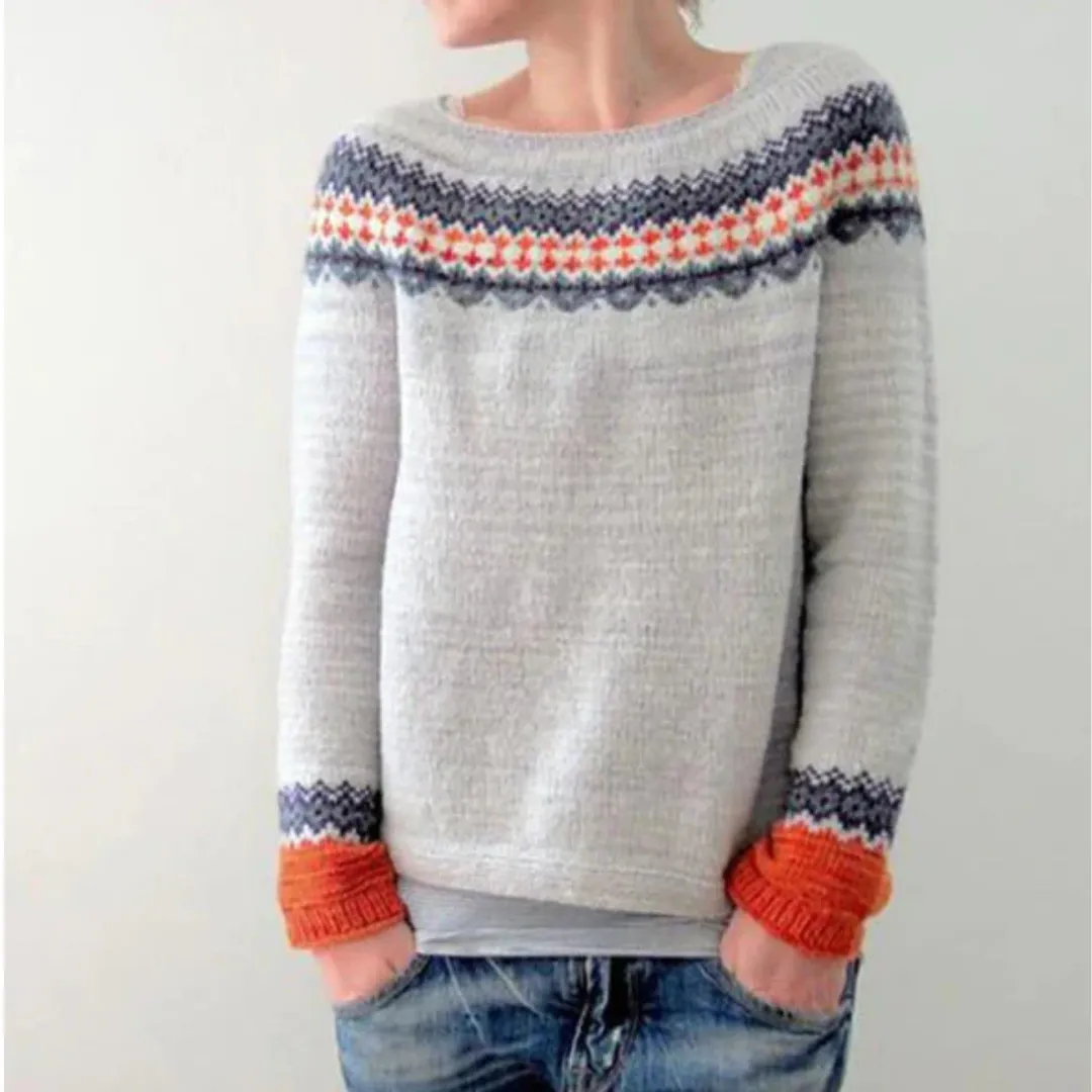 Women's Winter Boat Neck Sweater | Knitted