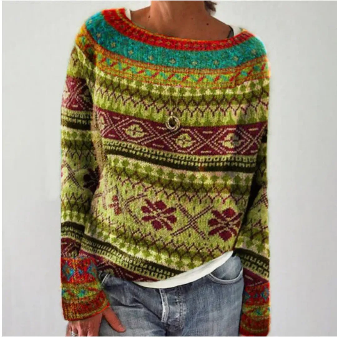 Women's Winter Boat Neck Sweater | Knitted