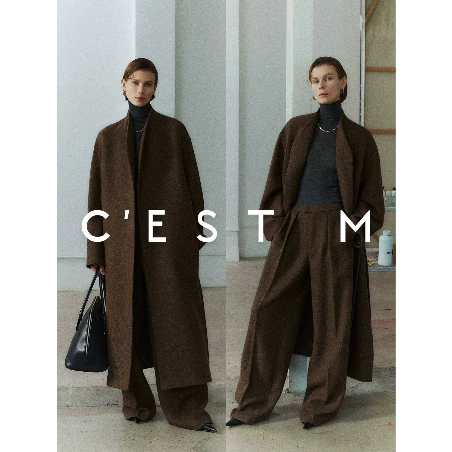 Wool and Vicuña Coat and Trousers Set