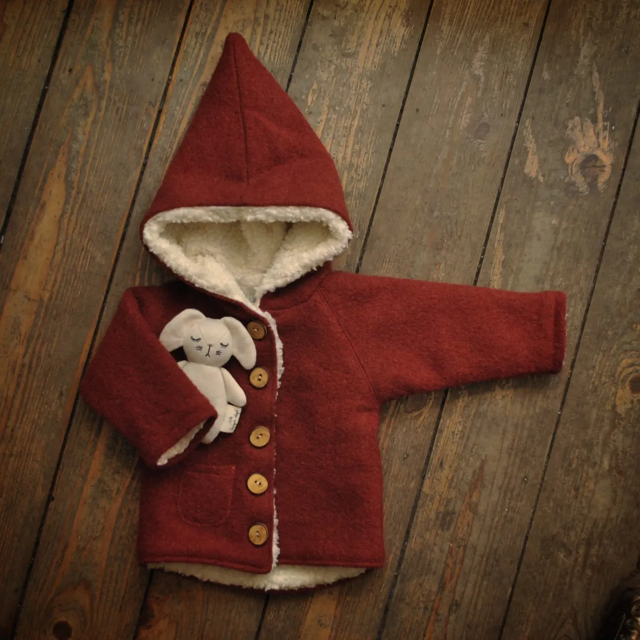 Wool coat with Sherpa lining (made to order)