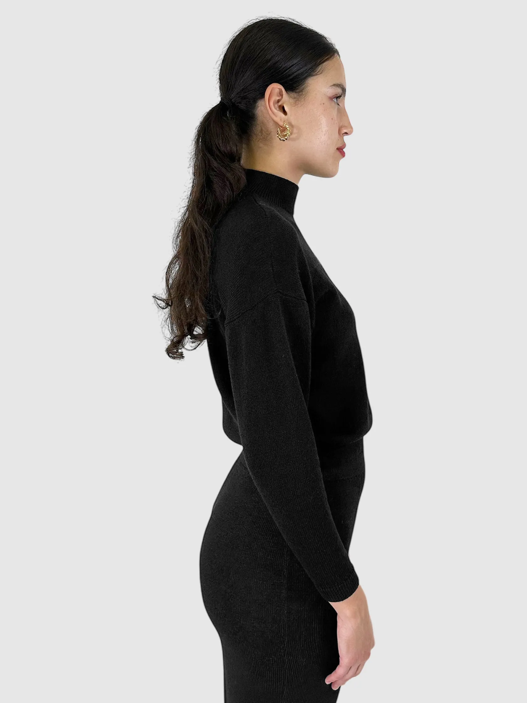 Wool Mock Neck Sweater - Size S