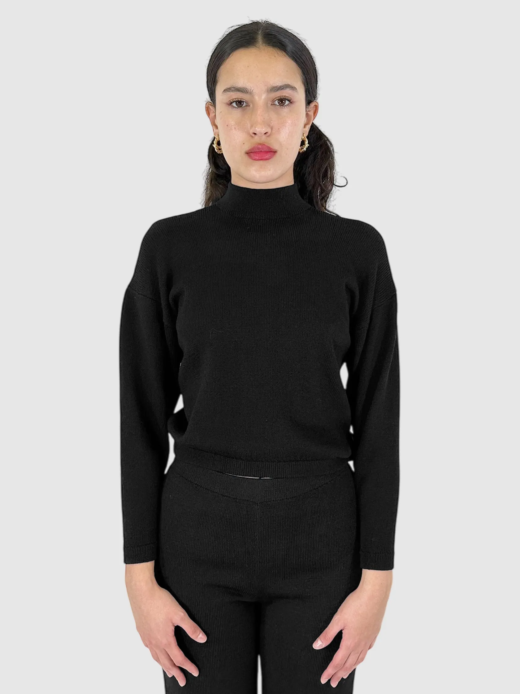 Wool Mock Neck Sweater - Size S