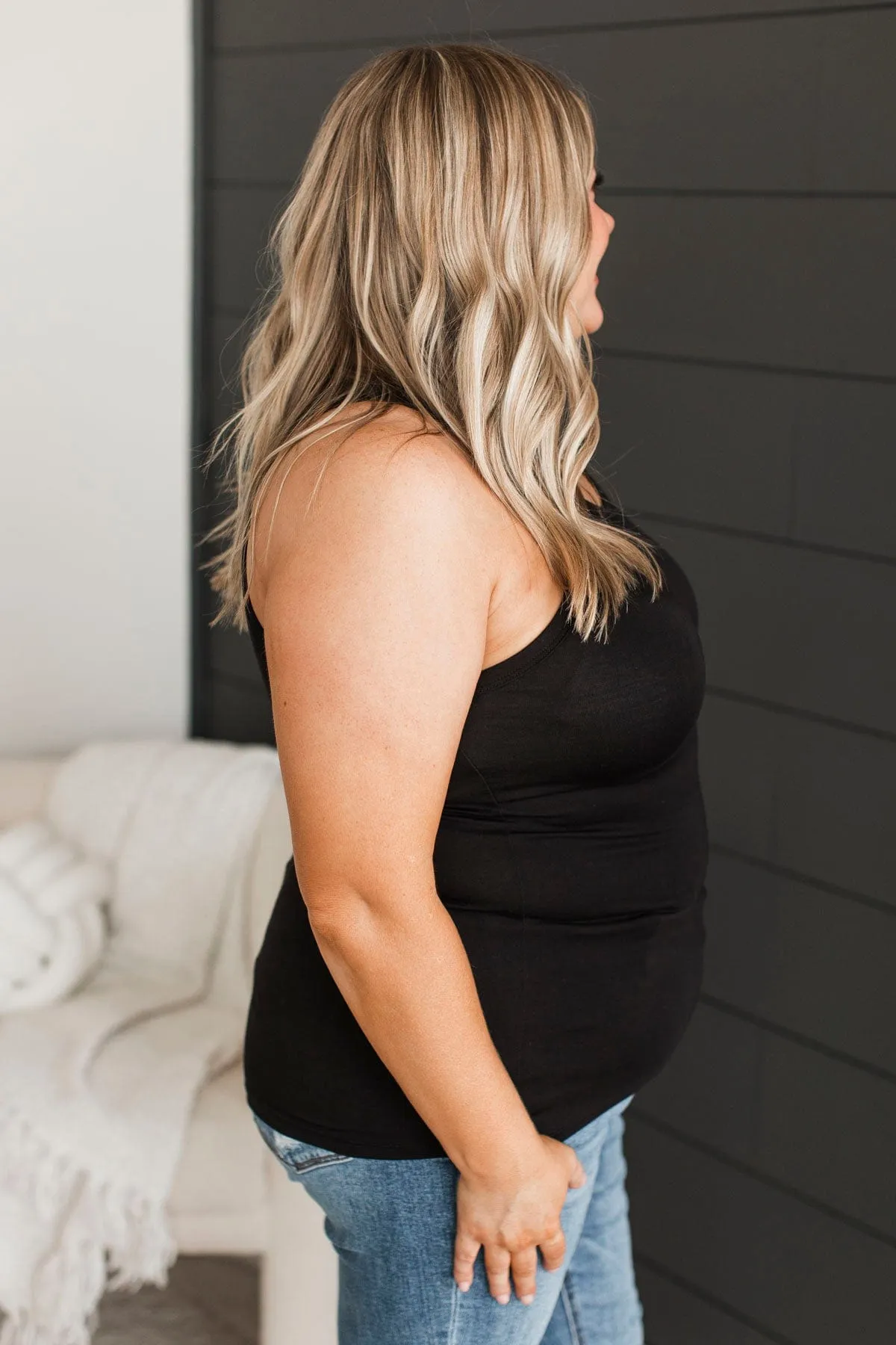 Working Through It Tank Top- Black