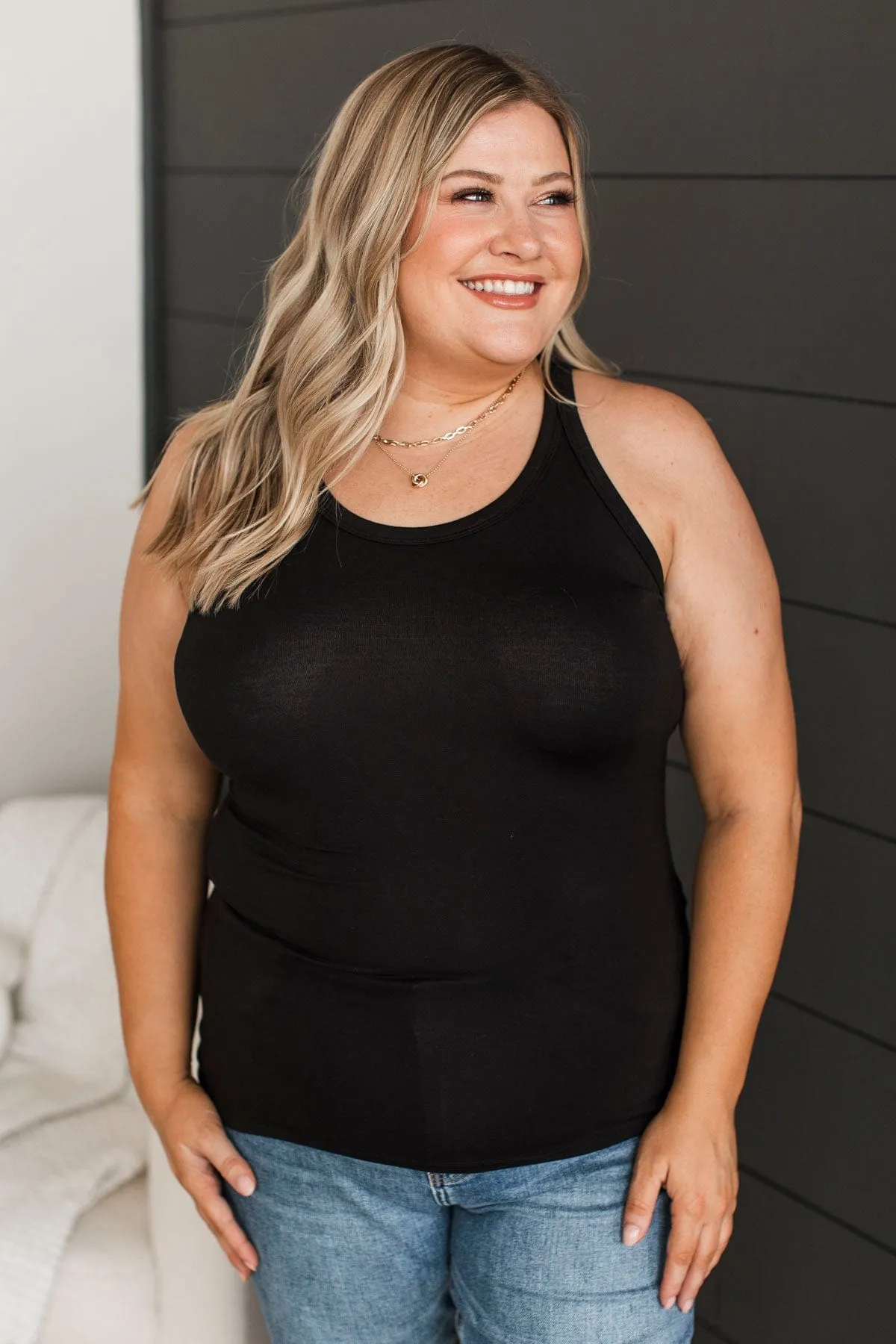 Working Through It Tank Top- Black