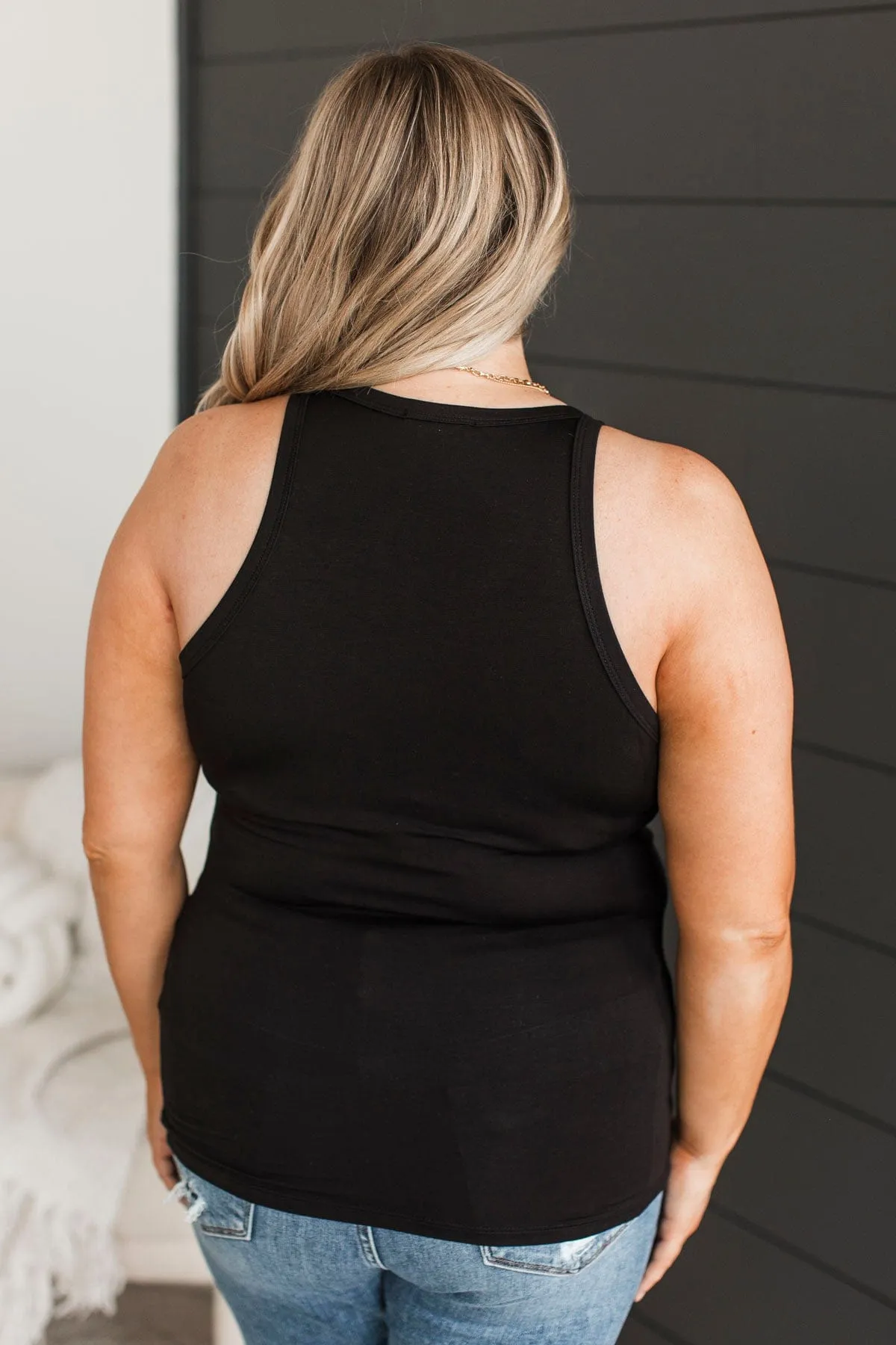 Working Through It Tank Top- Black