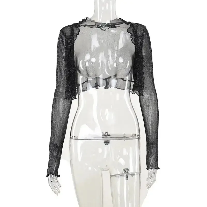 Y2K Gothic Full Zip Jacket for Women in Thin Polyester Spandex
