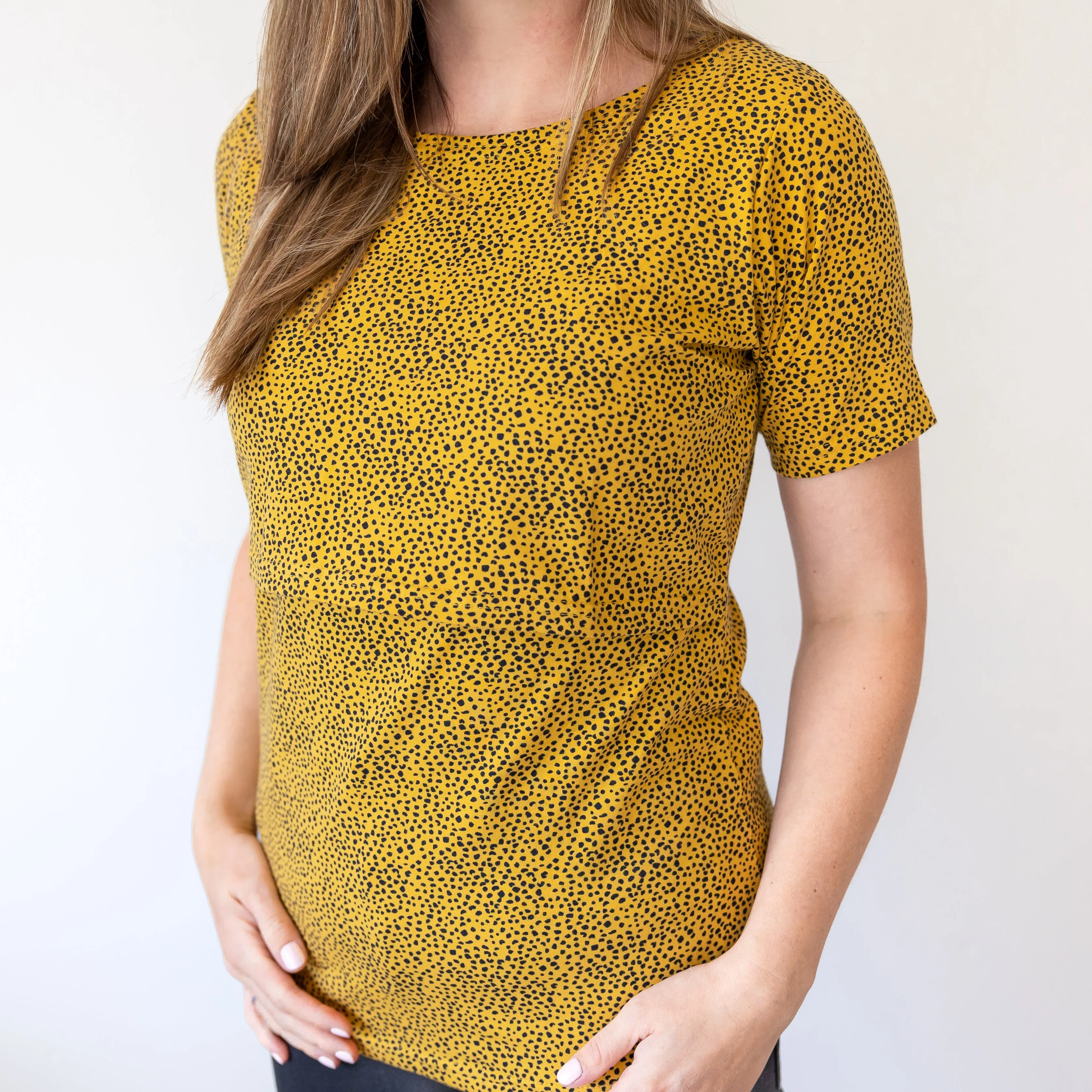 Yellow dot print Breastfeeding Top