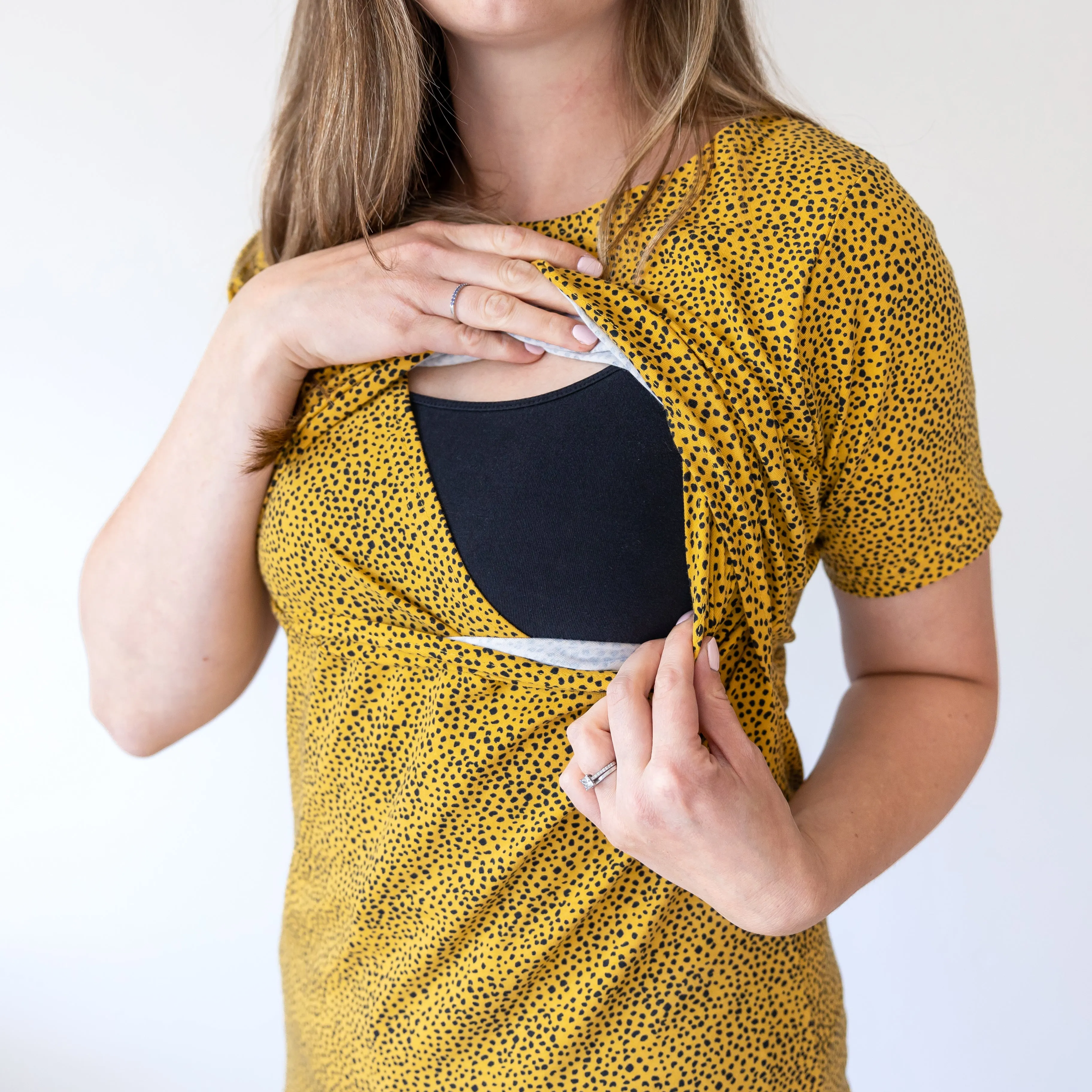 Yellow dot print Breastfeeding Top