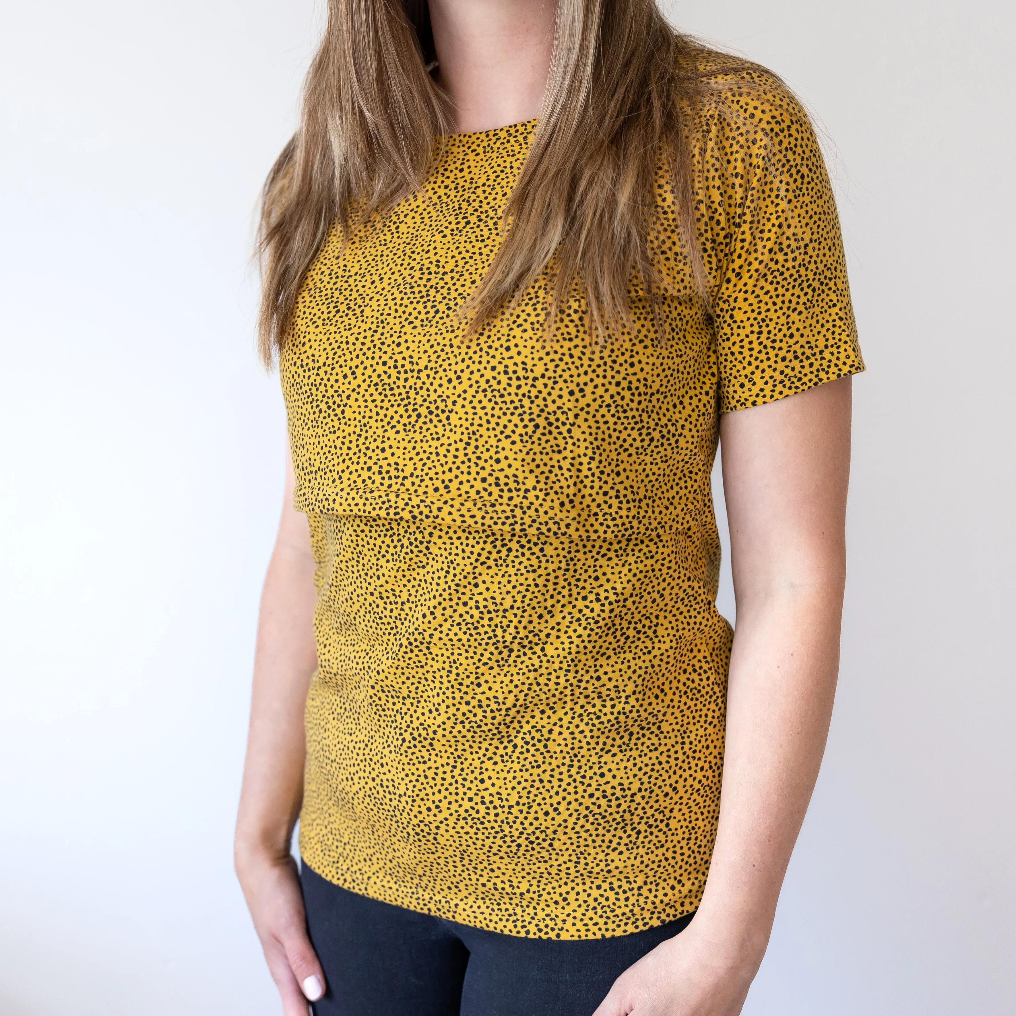 Yellow dot print Breastfeeding Top