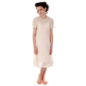 Young Lady's Cotton Printed Day Dress Dropped Waist 1920s 32-30-32
