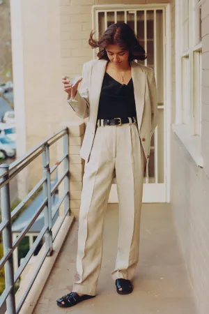 Yu Tailored Oat Japanese Linen Pants
