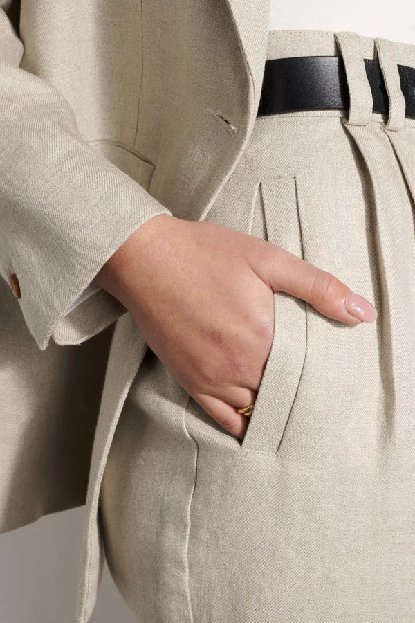 Yu Tailored Oat Japanese Linen Pants