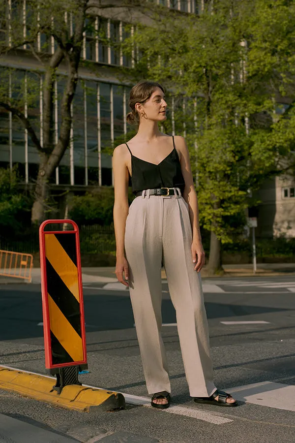 Yu Tailored Oat Japanese Linen Pants