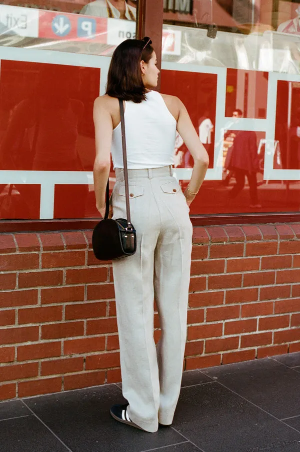 Yu Tailored Oat Japanese Linen Pants