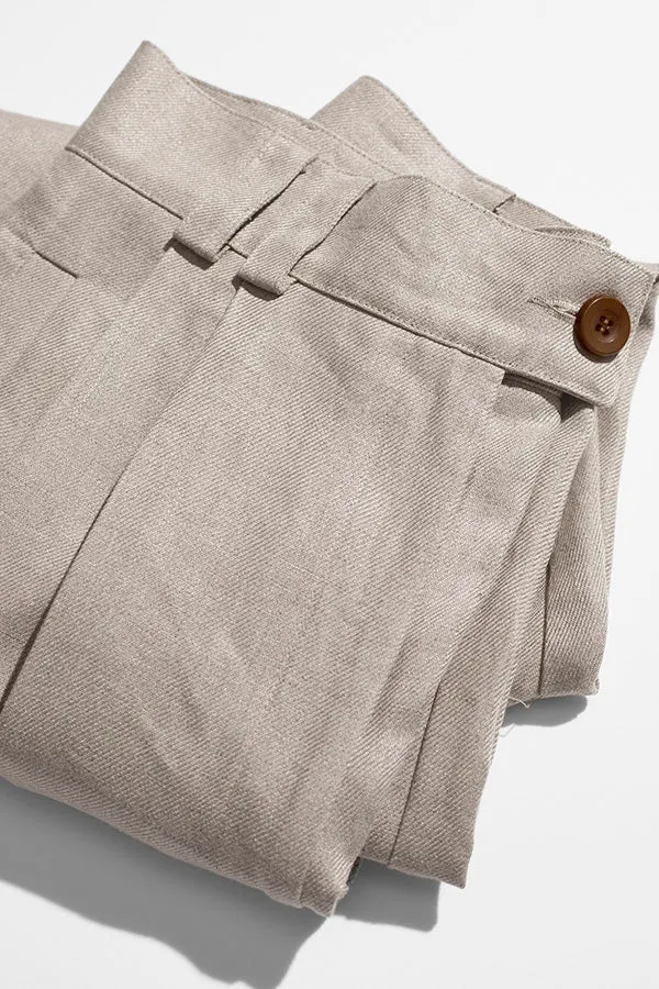 Yu Tailored Oat Japanese Linen Pants