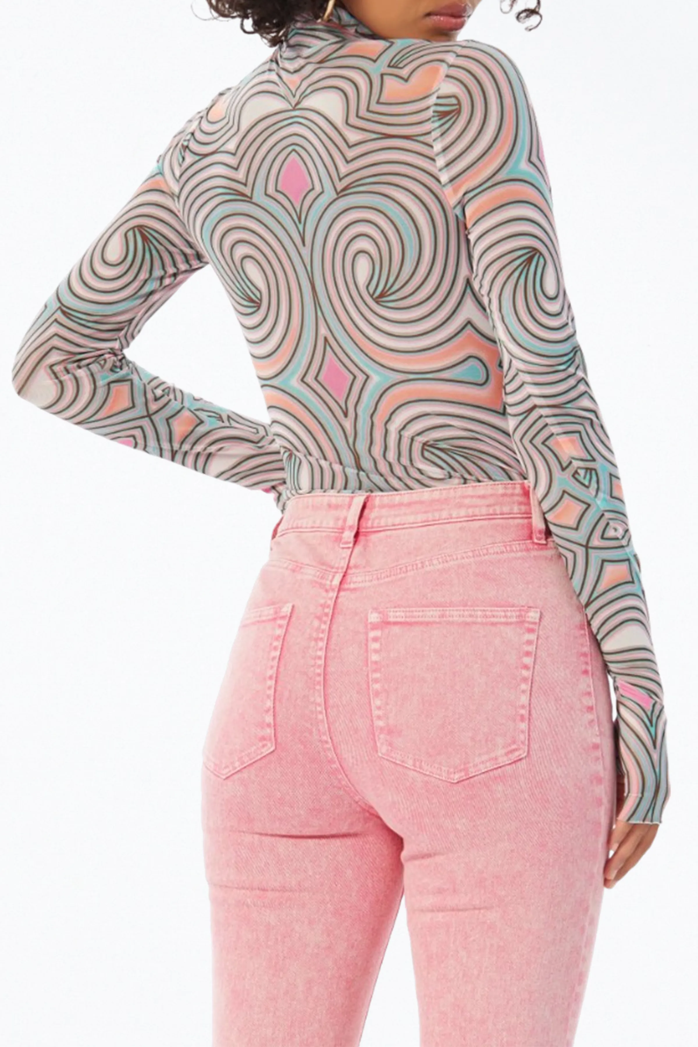 ZADIE POWER MESH TURTLENECK TOP